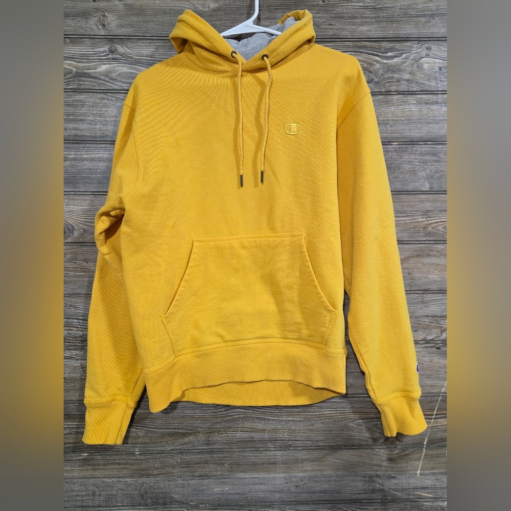Champion Men's Mustard Hoodie Size Small